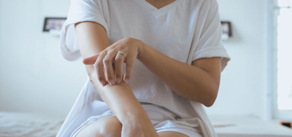 Woman suffering from Multiple Chemical Sensitivity