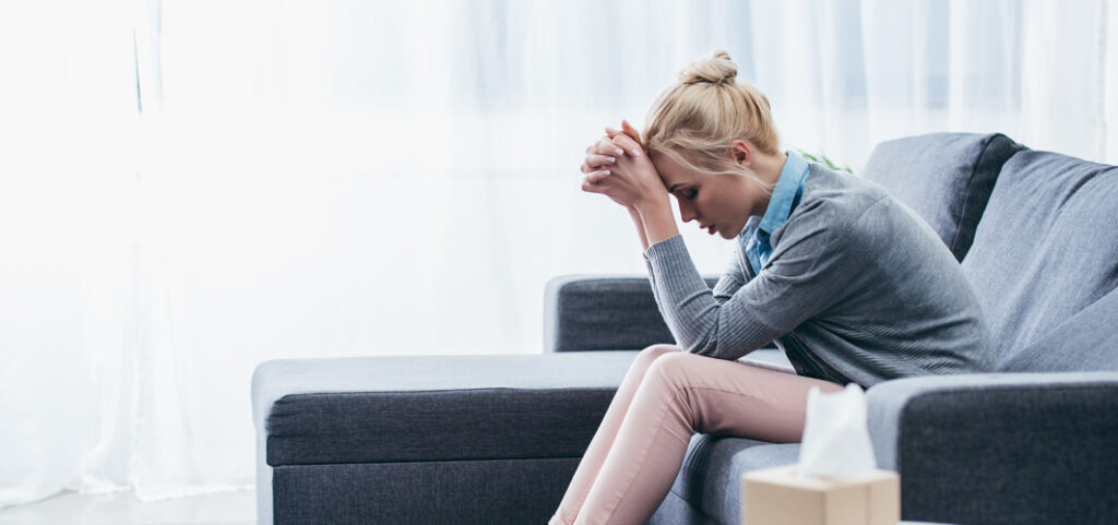 Woman suffering from anxiety