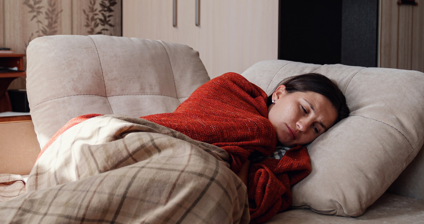 Woman suffering from Post Exertional Malaise